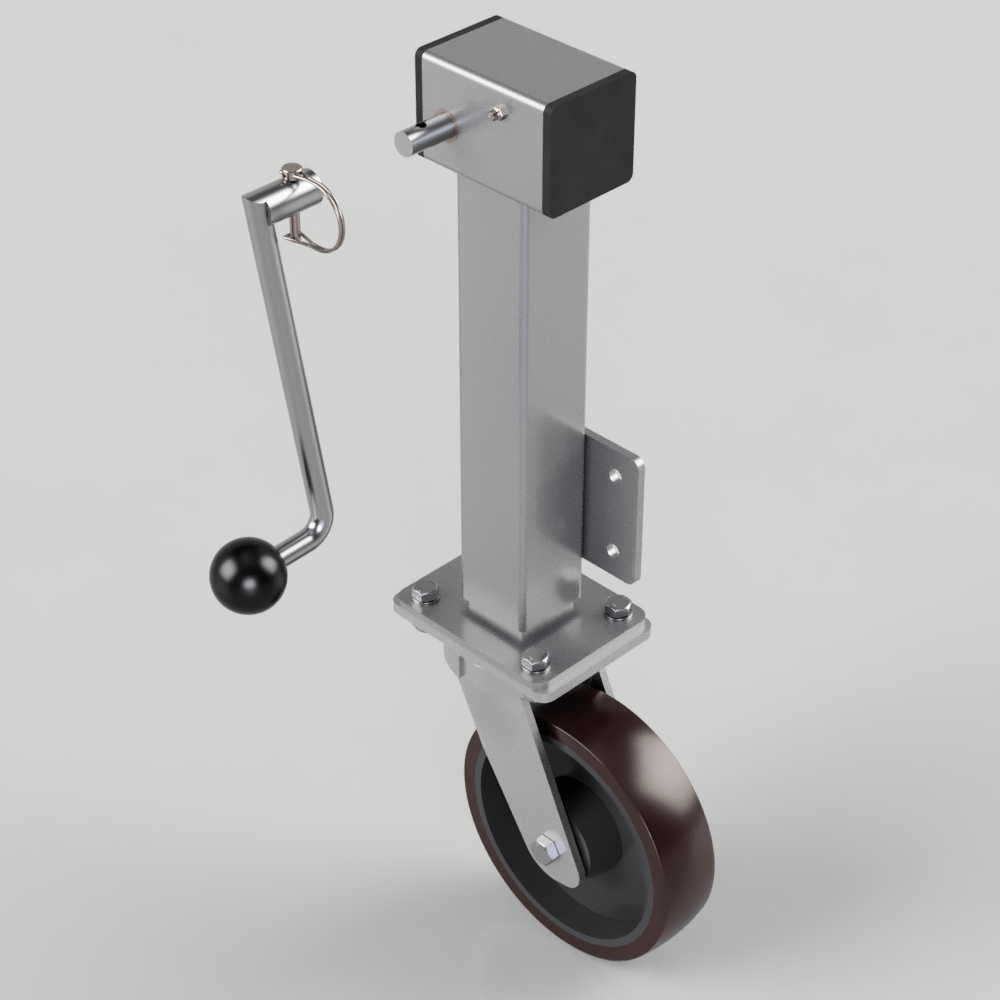 Removable Handle Polyurethane Cast Iron Plate Swivel Castor 200mm 1000kg Load