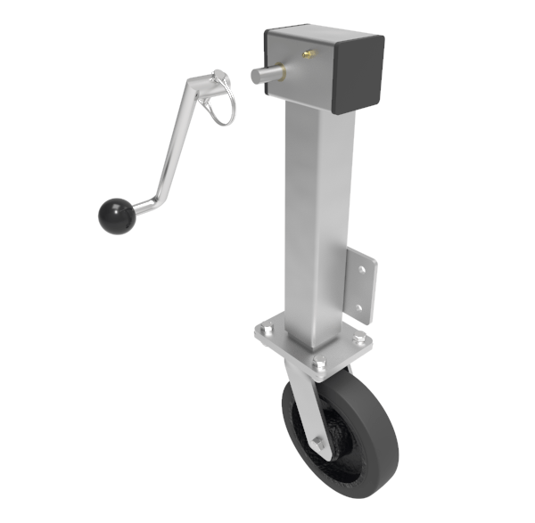 Removable Handle Elastic Rubber Cast Iron Plate Swivel Castor 200mm 450kg Load