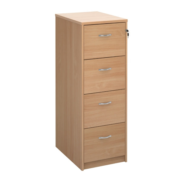 Wooden 4 Drawer Filing Cabinet with Silver Handles