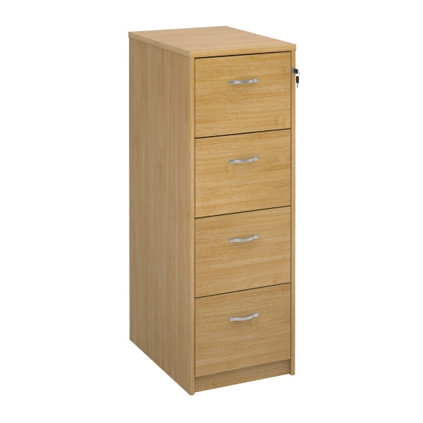 Wooden 4 Drawer Filing Cabinet with Silver Handles