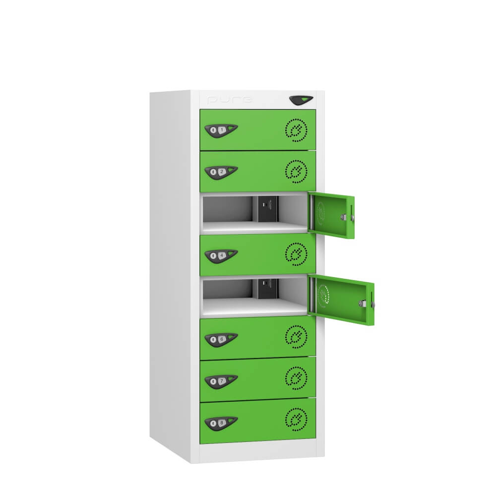 Low 8 Compartment Laptop Charging Locker with 8 Door Access