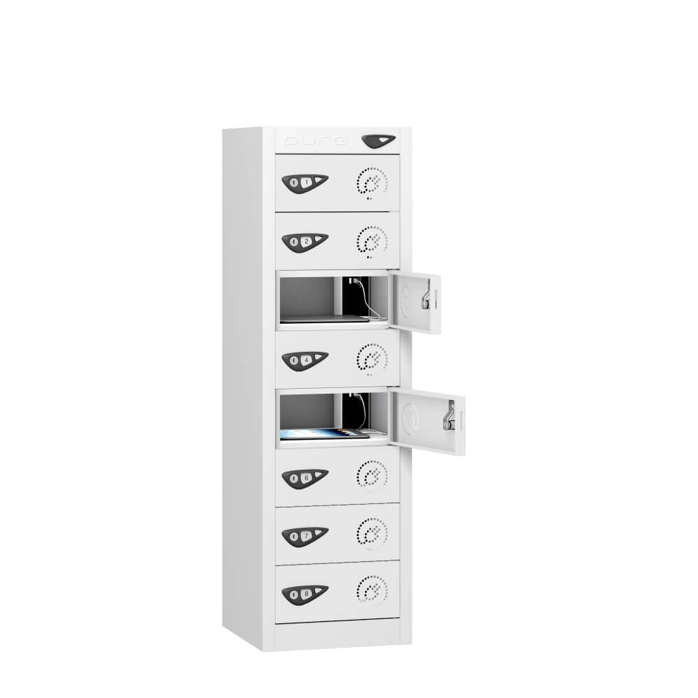 Low 8 Compartment Tablet Charging Locker with 8 Door Access