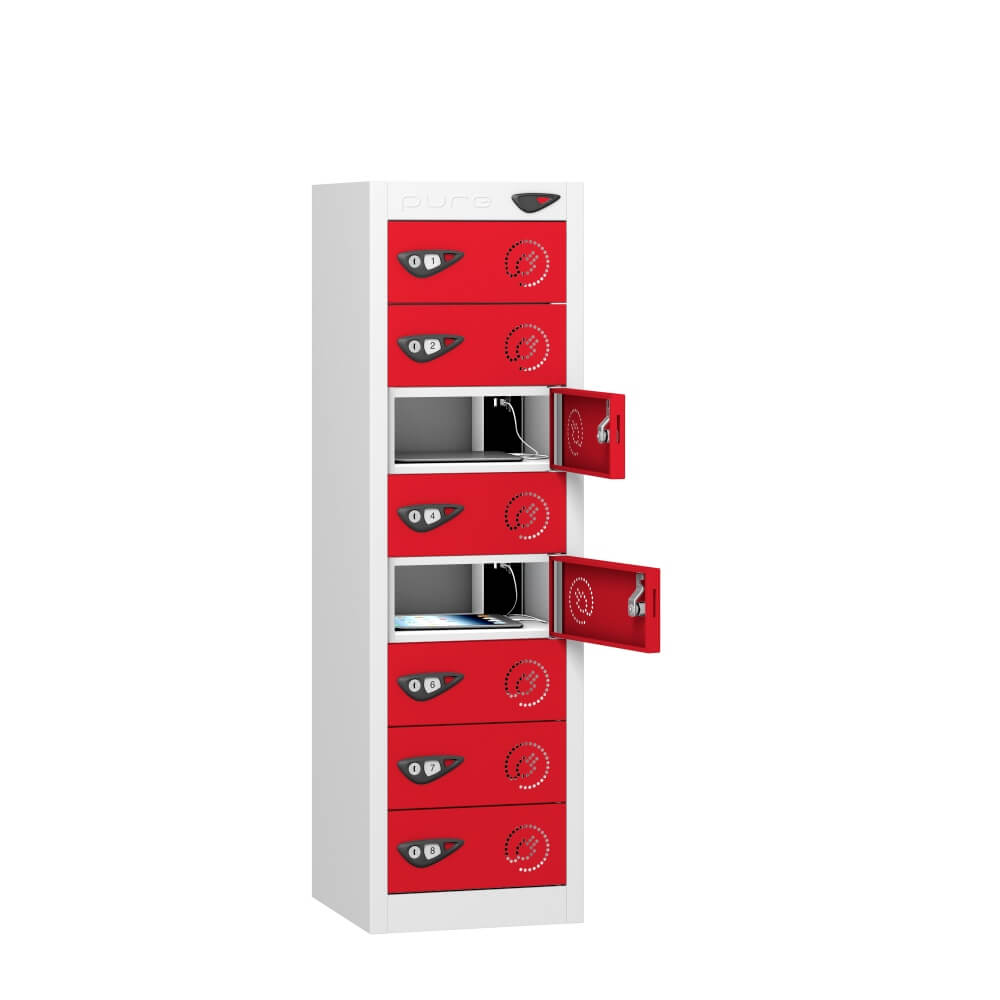 Low 8 Compartment Tablet Charging Locker with 8 Door Access