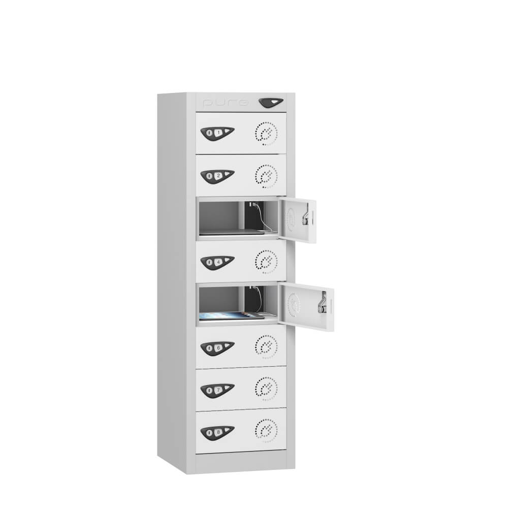 Low 8 Compartment Tablet Charging Locker with 8 Door Access