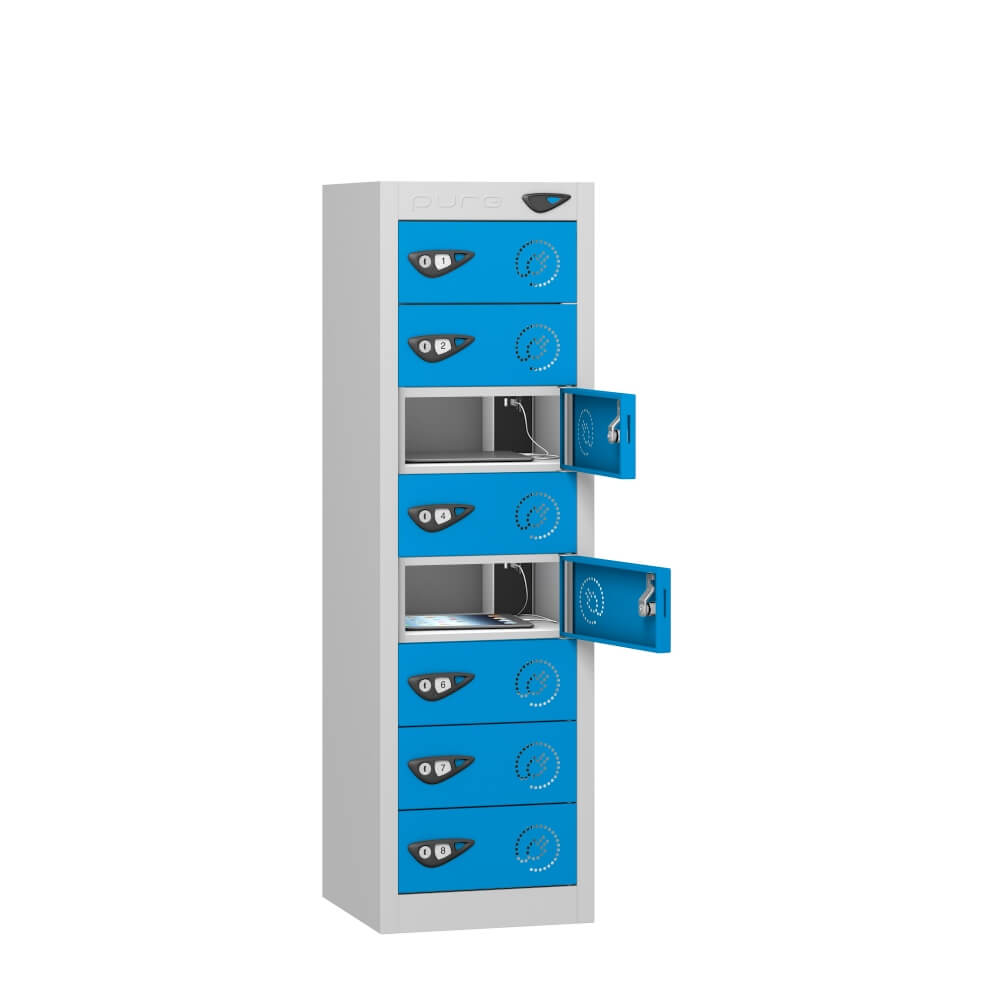 Low 8 Compartment Tablet Charging Locker with 8 Door Access