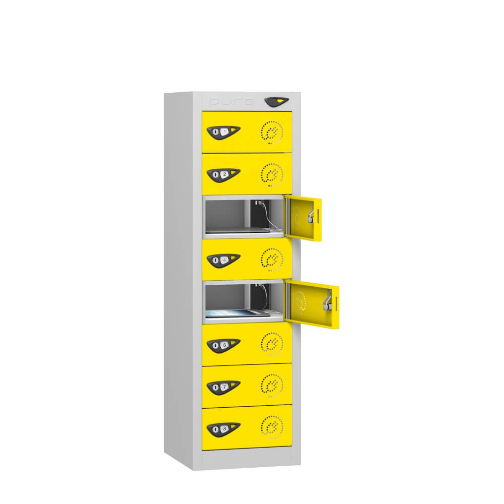 Low 8 Compartment Tablet Charging Locker with 8 Door Access