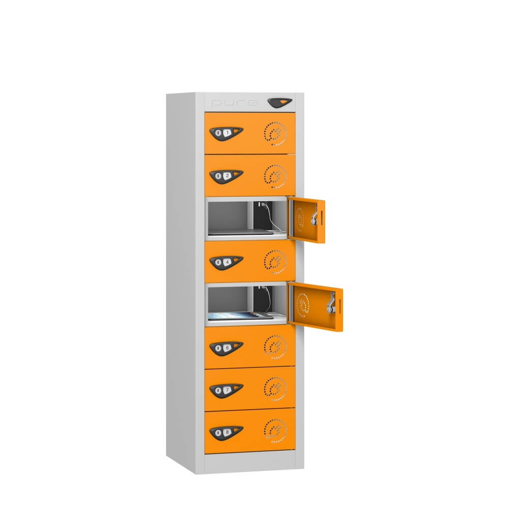 Low 8 Compartment Tablet Charging Locker with 8 Door Access