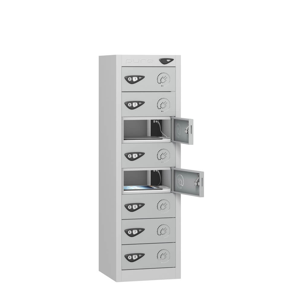 Low 8 Compartment Tablet Charging Locker with 8 Door Access