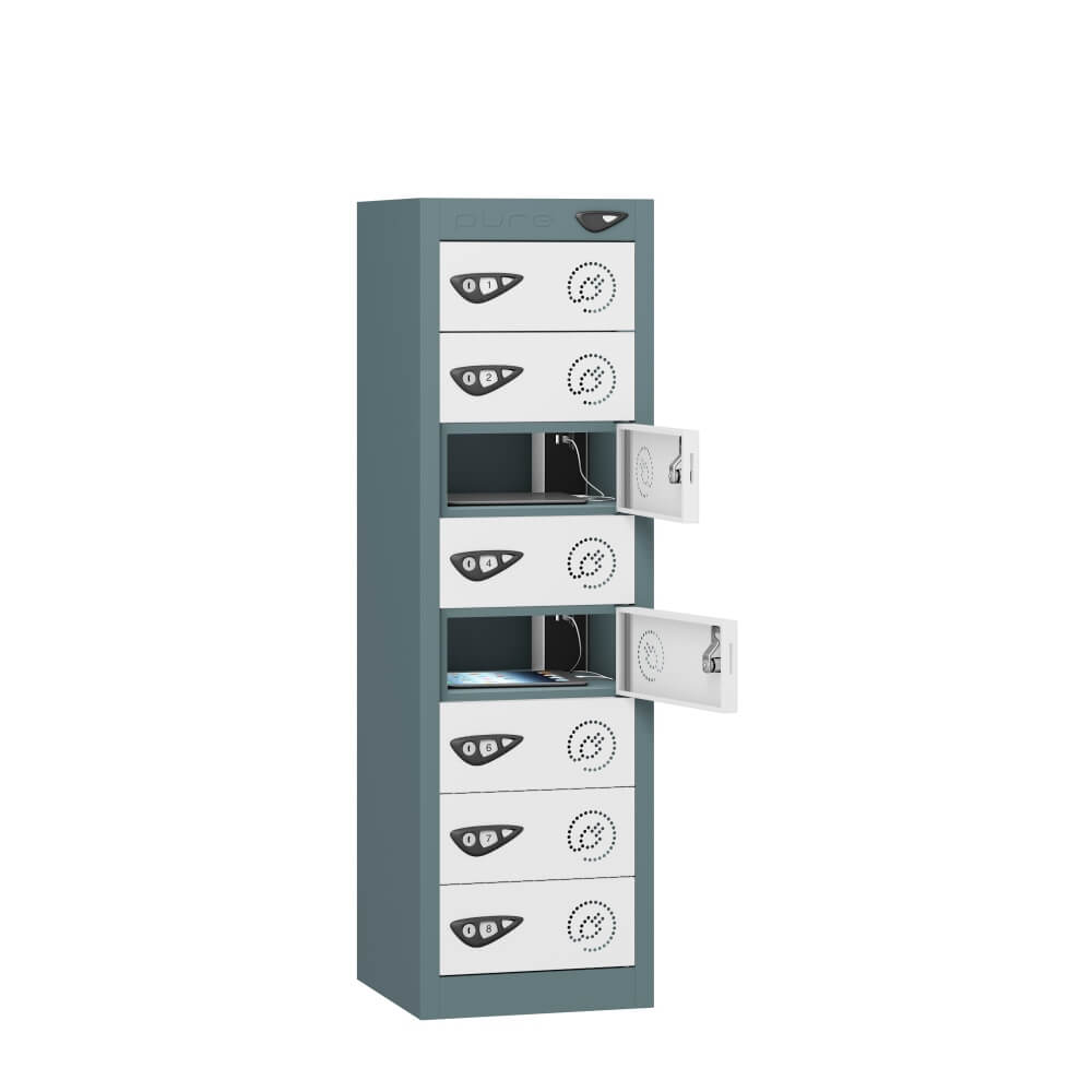 Low 8 Compartment Tablet Charging Locker with 8 Door Access