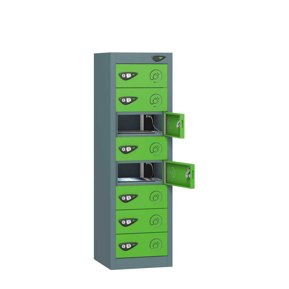 Low 8 Compartment Tablet Charging Locker with 8 Door Access