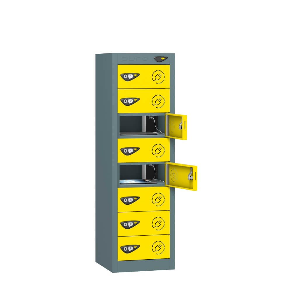 Low 8 Compartment Tablet Charging Locker with 8 Door Access