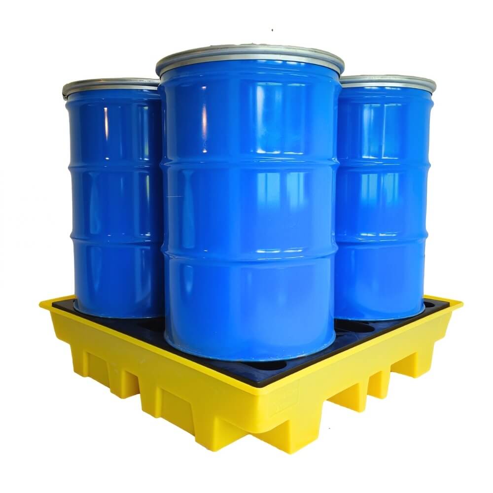 Low Profile Drum Spill Pallet for 4 Drums