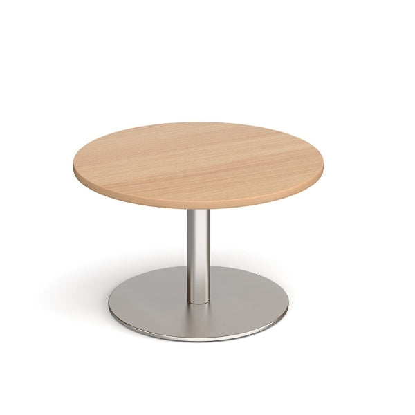 Monza Circular Coffee Table with Brushed Steel Base