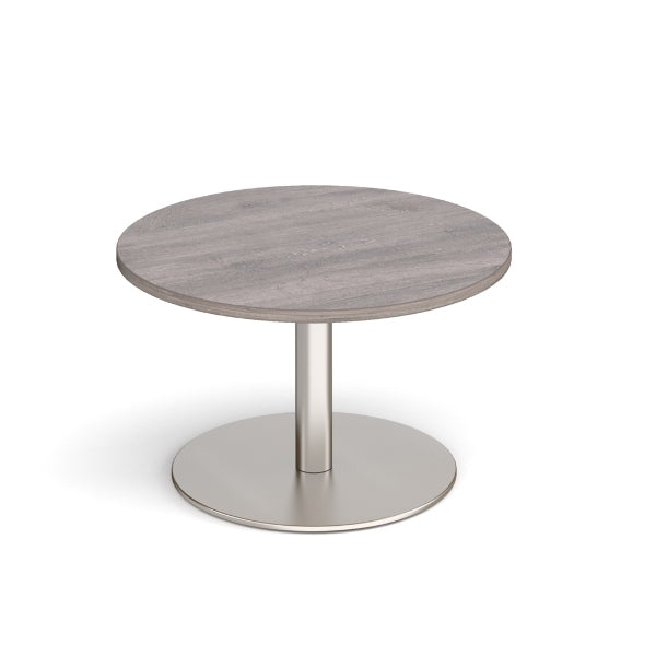 Monza Circular Coffee Table with Brushed Steel Base