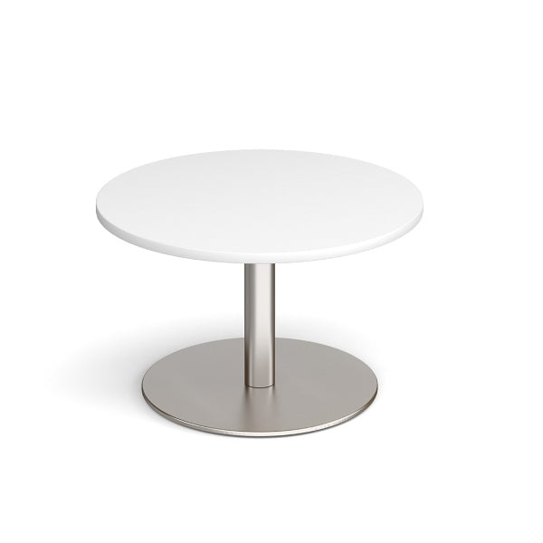 Monza Circular Coffee Table with Brushed Steel Base