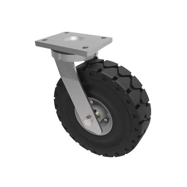 Elastic Speed Rubber Plate Swivel Castor 406mm 950kg Load