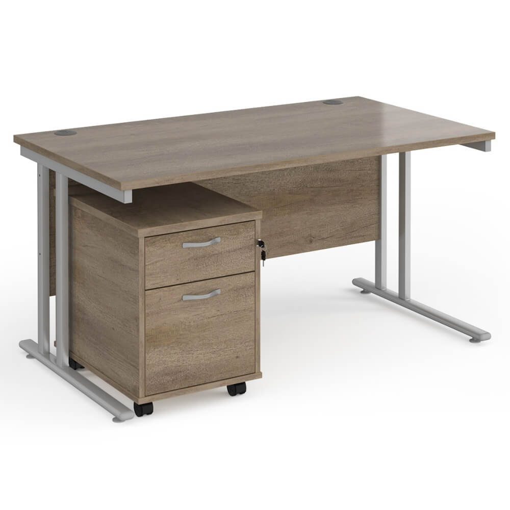 Maestro 25 Desk and Pedestal Bundle