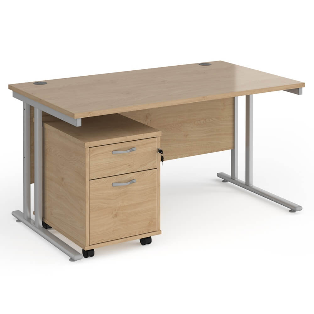 Maestro 25 Desk and Pedestal Bundle