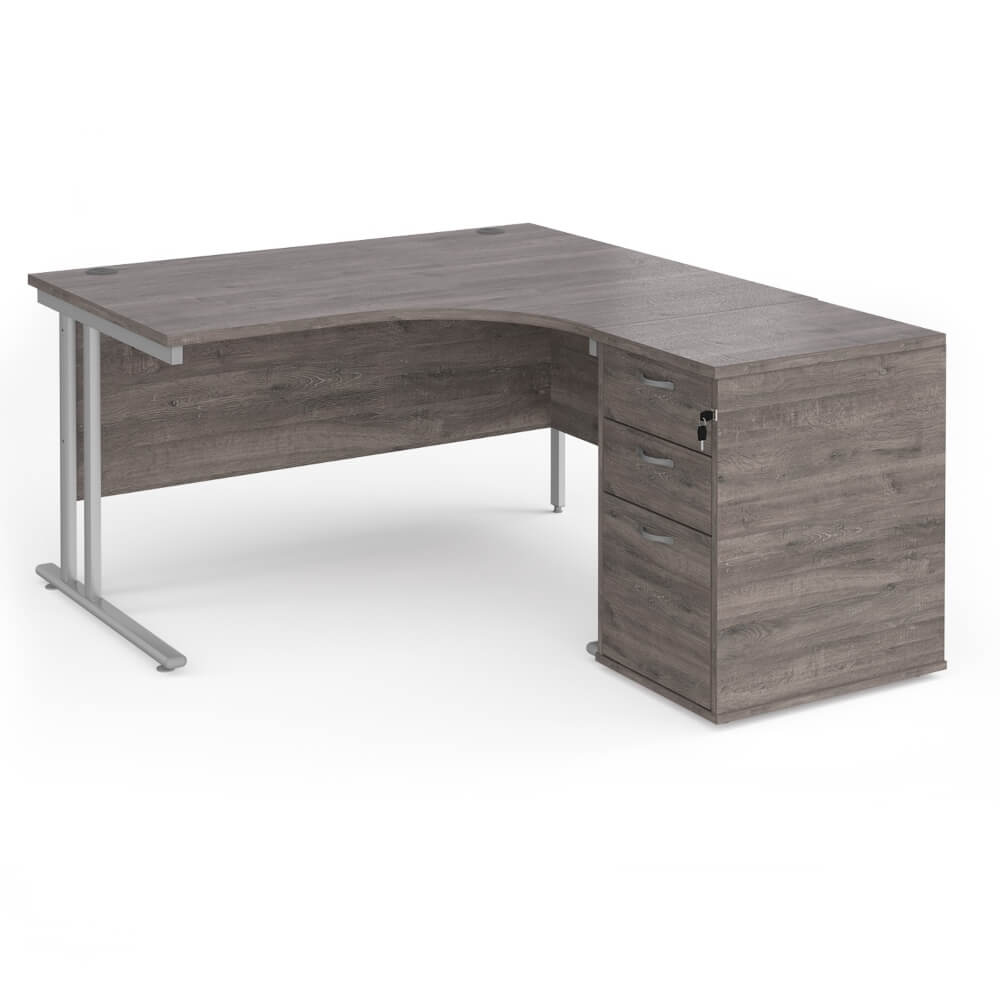 Maestro 25 Right-Hand Ergonomic Desk and Pedestal Bundle