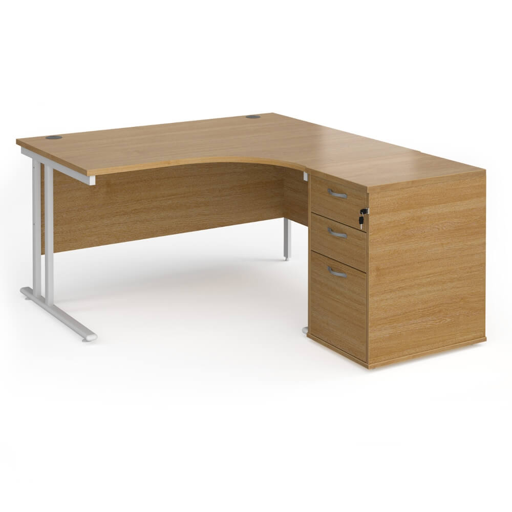 Maestro 25 Right-Hand Ergonomic Desk and Pedestal Bundle