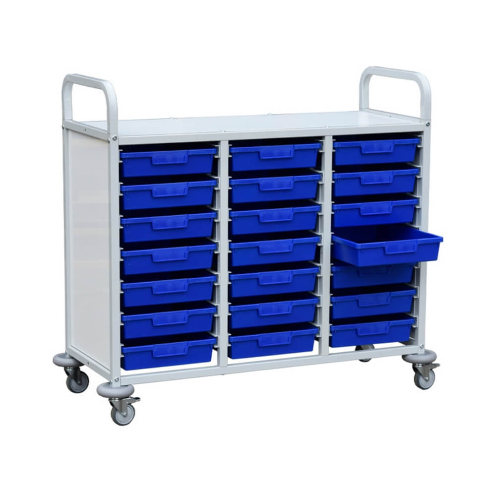 Mobile School Tray Storage Trolley - 21 Small Trays