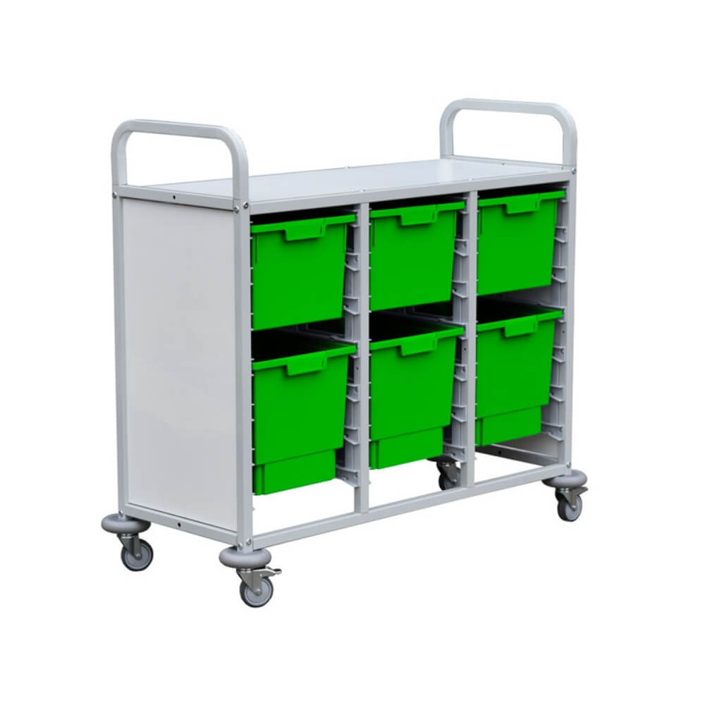 Mobile School Tray Storage Trolley - 3 Large 3 Extra Large Trays