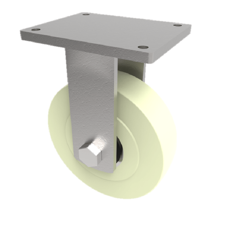 Nylon Plate Fixed Castor 150mm 2500kg Load