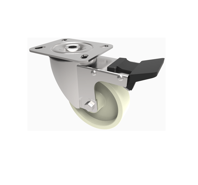 Nylon Plate Swivel Castor Brake 80mm 220kg Load