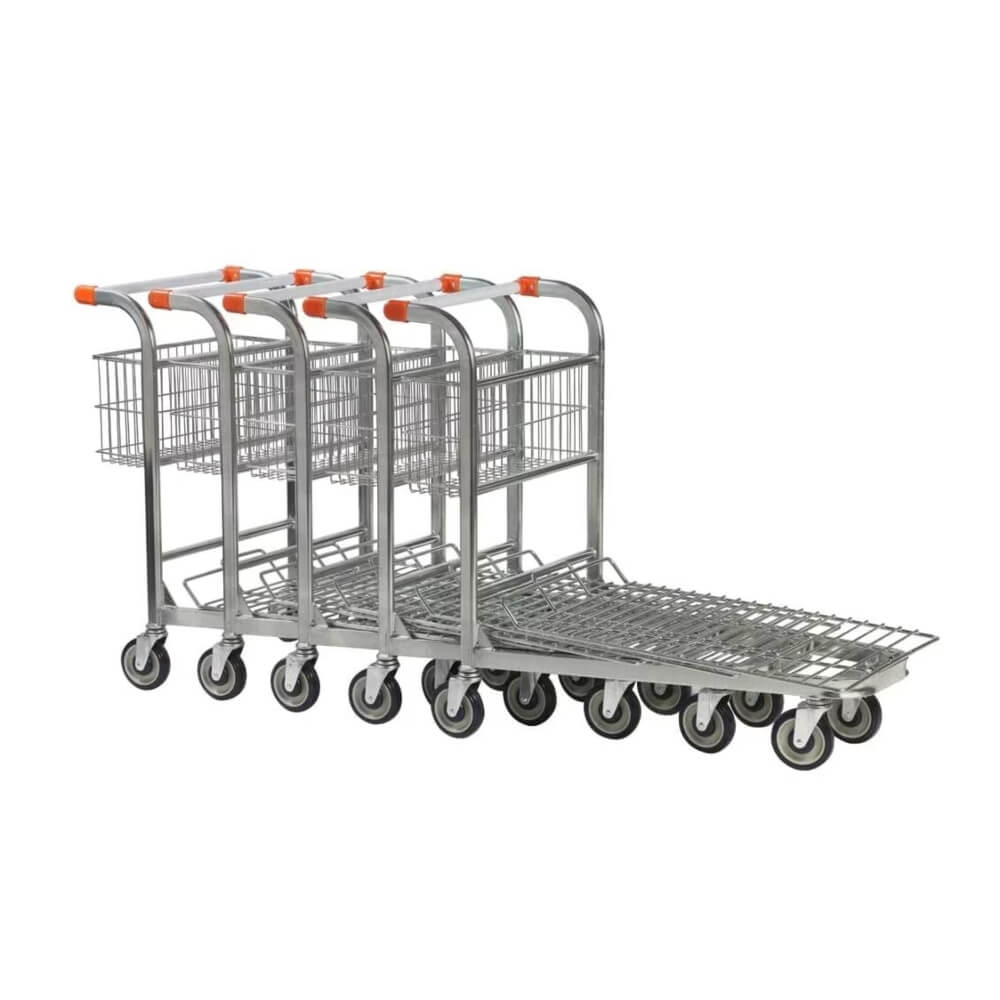 Nestable Stock Trolley with Fixed Basket