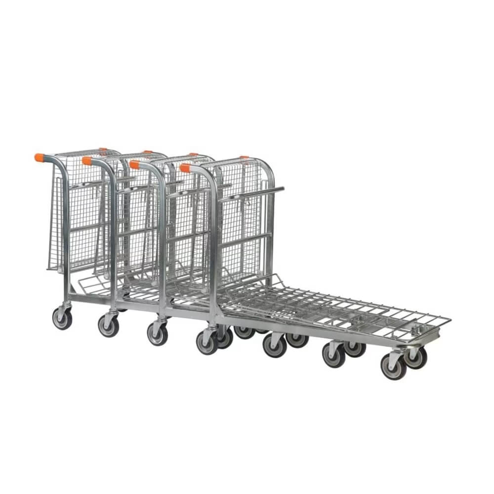 Nestable Stock Trolley with Folding Basket