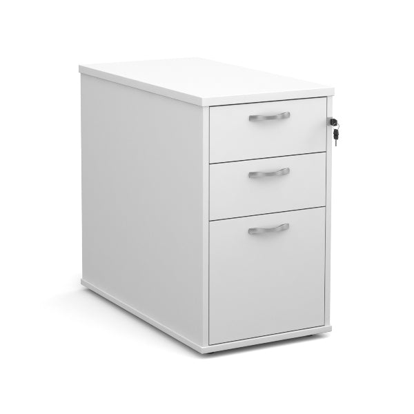 Desk High Pedestal with Silver Handles 800mm Deep