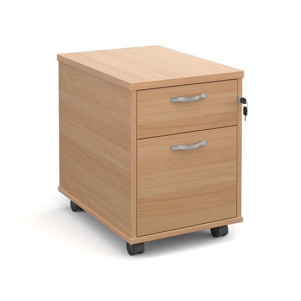 Mobile 2 Drawer Pedestal with Silver Handles