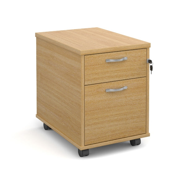 Mobile 2 Drawer Pedestal with Silver Handles