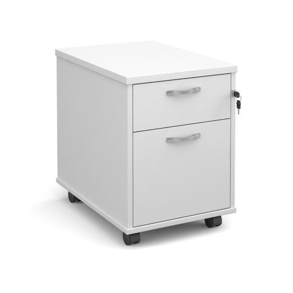 Mobile 2 Drawer Pedestal with Silver Handles