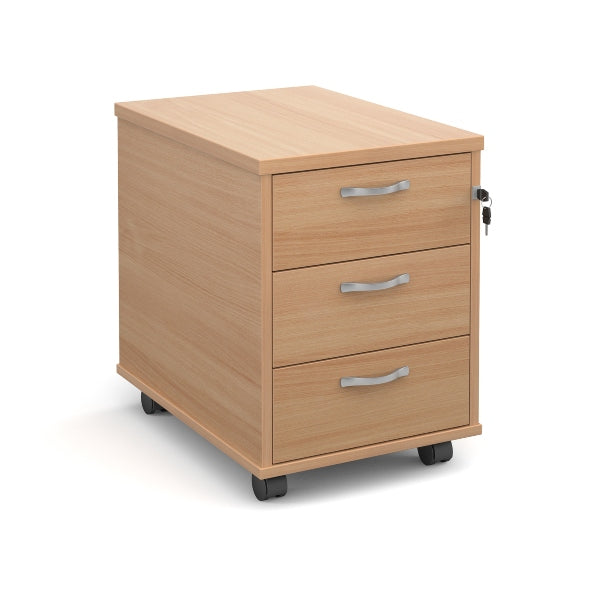 Mobile 3 Drawer Pedestal with Silver Handles