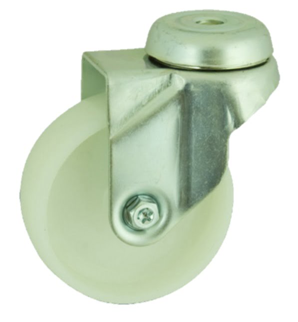 Nylon Bolt Hole Swivel Castor 75mm 70kg Load