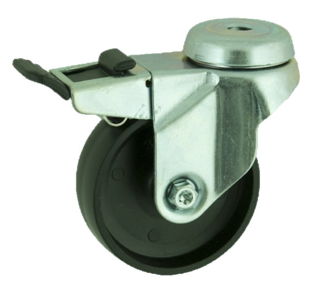 Polypropylene Bolt Hole Swivel Castor Brake 75mm 60kg Load