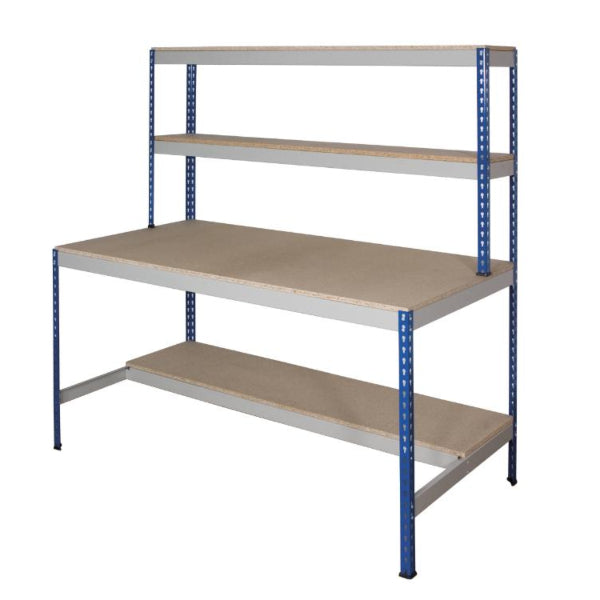 Rivet Workstation with Half Under Shelf