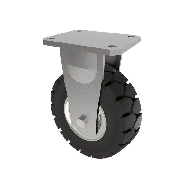 Elastic Speed Rubber Plate Fixed Castor 406mm 950kg Load