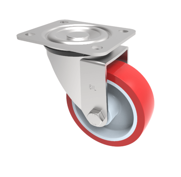 Polyurethane Nylon Plate Swivel Castor 100mm 250kg Load