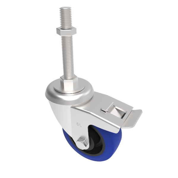 Rubber Swivel Castor Brake 100mm 250kg Load