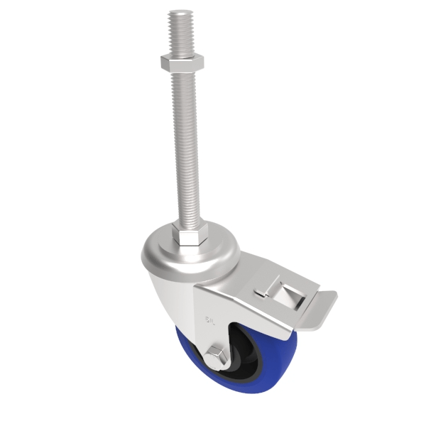 Rubber Swivel Castor Brake 100mm 250kg Load