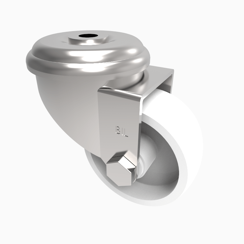 Nylon Bolt Hole Swivel Castor 80mm 250kg Load