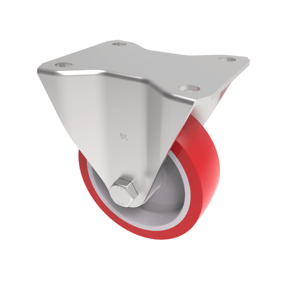 Polyurethane Nylon Plate Fixed Castor 100mm 250kg Load
