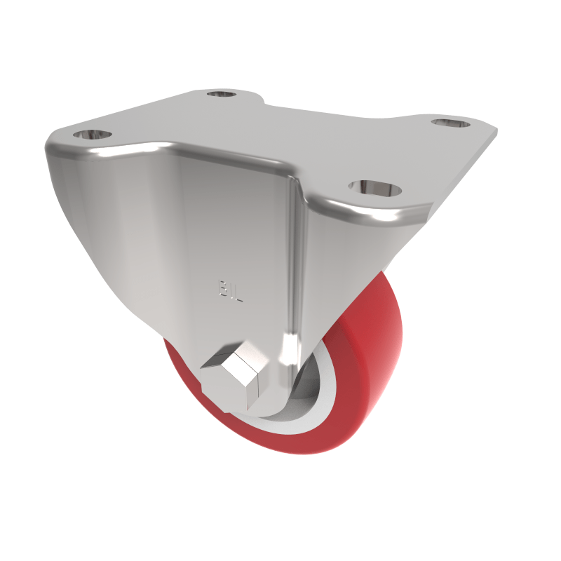 Polyurethane Nylon Plate Fixed Castor 80mm 210kg Load