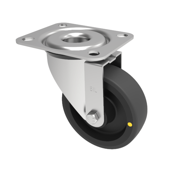 Electrically Conductive Polyurethane Nylon Swivel Castor Plate 125mm 150kg