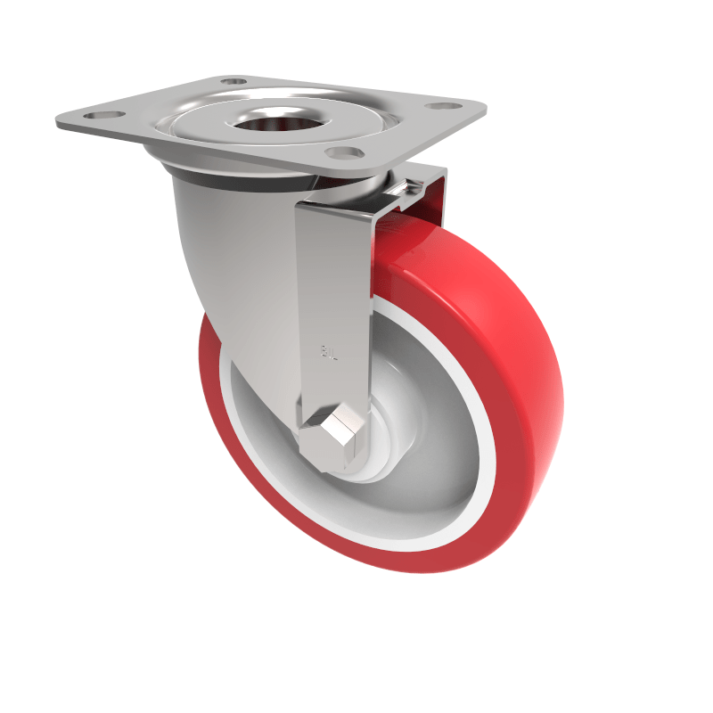 Polyurethane Nylon Plate Swivel Castor 125mm 200kg Load