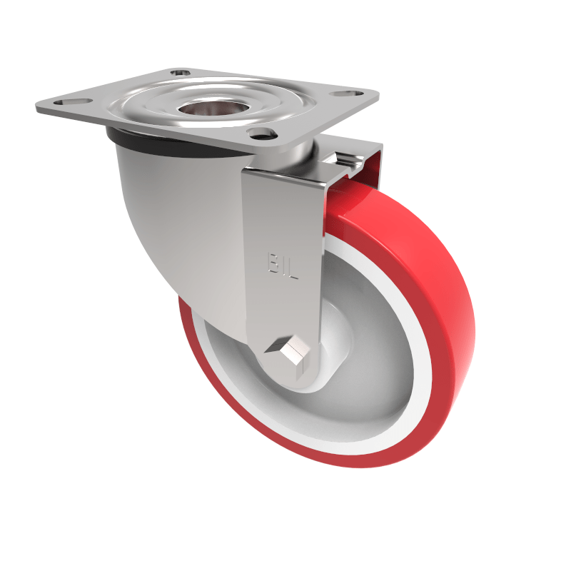 Polyurethane Nylon Plate Swivel Castor 160mm 400kg Load
