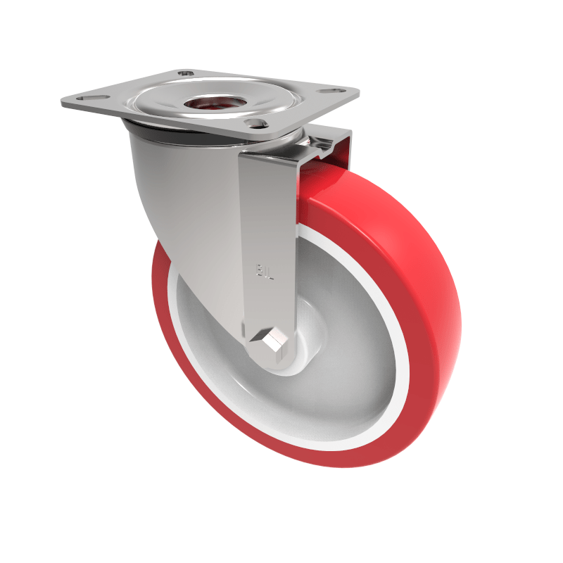 Polyurethane Nylon Plate Swivel Castor 200mm 400kg Load