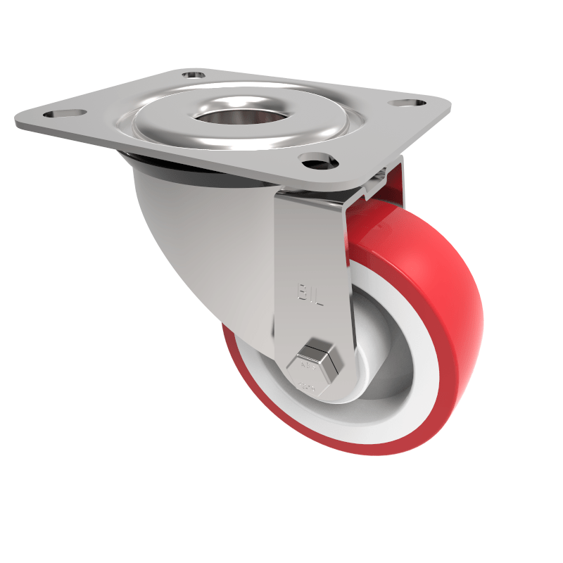 Polyurethane Nylon Plate Swivel Castor 80mm 150kg Load